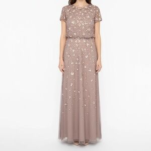 Adrianna Papell -  Petite 3D Embellished Blouson Gown